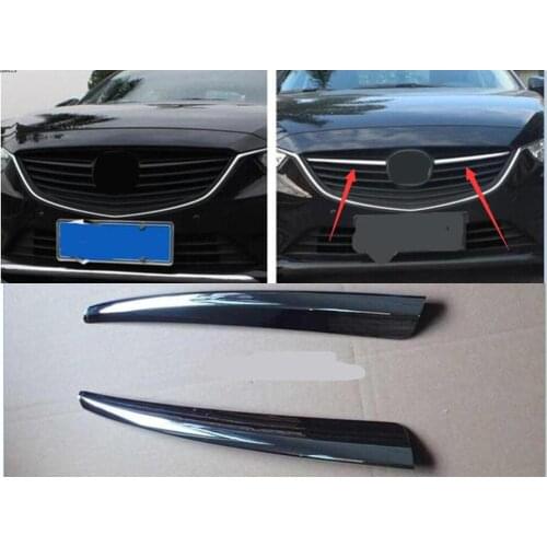 Car front grille trim auto chome grille decoration cover for Mazda 6 atenza 2014 2015 2016,ABS chrome,2pc/lot