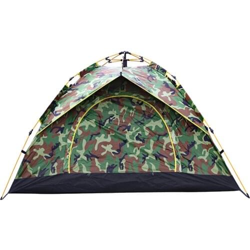 Automatic Outdoor Three To Four People Thickening Rainproof Camping Camouflage 190T Silver Tape Tent