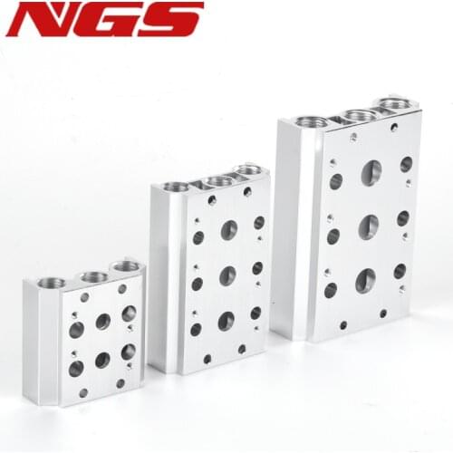 Pneumatic Solenoid Valve Manifold Base Board 4V100 4V200 2F 3F 4F 5F 7F 12F Station For 4V110 4V120 4V210 4V220 Solenoid Valve