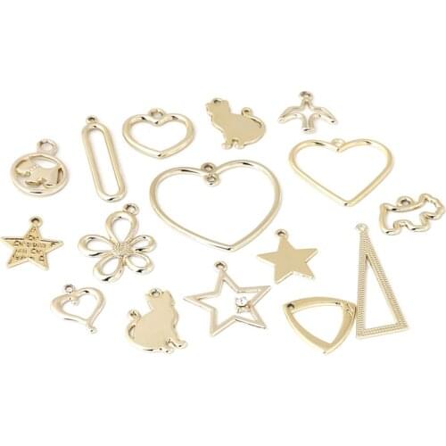 2020 8-15Pcs Hot Fashion Delicate Heart Shape Pendant Charms For Jewelry Making Handmade DIY Hanging Earring Crafts Accessories