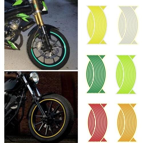 Strips Stickers Car Decoration Motorcycle Reflective Wheel Hub Stickers Auto Wheel Stickers on Car Waterproof Decal Tape