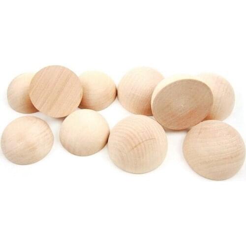 200PCS/lot Semi-spherical Wooden Beads Unfinished Split Wood Balls For Painting DIY Christmas Ornament