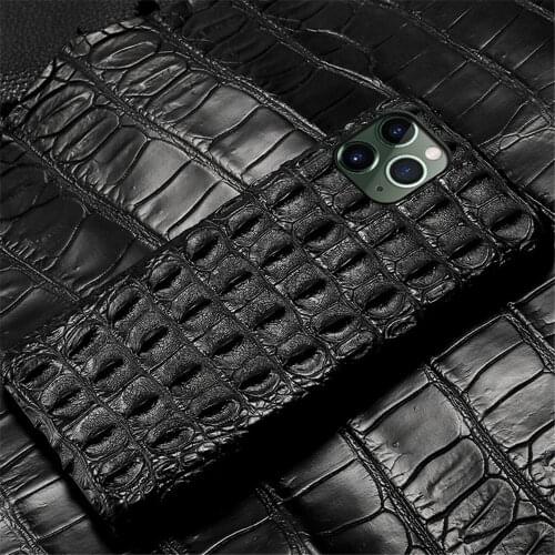 Shockproof Genuine Leather Phone Case For iPhone X Xr Xs Max 11 Pro Max Case Real Crocodile Cover Hand Made Coque For iPhone 11