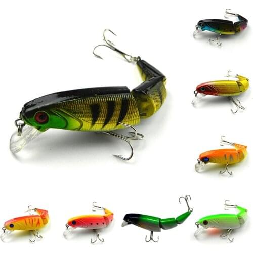 Fishing Lures 14g Pesca 10.5cm Multi Jointed Sections Hard Bait Depth Plastic Hooks 3D Eyes Artificial Bait Fishing Tackle Bass