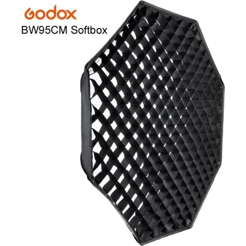 Godox Softbox FW95cm Octagon Softbox w/ Grid Honeycomb Bowens Mount Aluminum Alloy Adapter Ring For Studio Flash