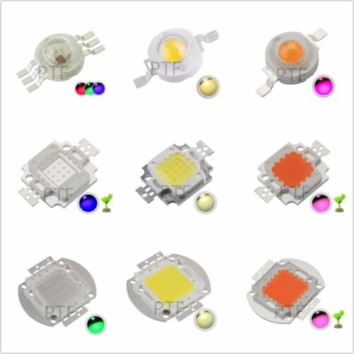 High Power LED Chip 1W 3W 5W 10W 20W 30W 50W 100W COB SMD LED Bead White RGB Grow Full Spectrum 1w 3 5 10 20 30 50 100 w Watt