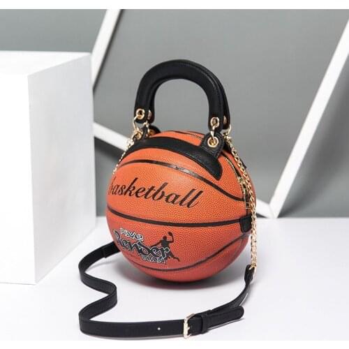 Trend Round Female Bag Basketball Styling Personality Creative Hand Luggage Shoulder Chain Diagonal Package Circular For Women