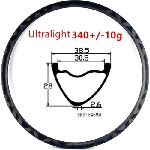 27.5er carbon mtb rims Ultralight 340g 38.5x28mm V asymmetric bicycle mtb disc rim tubeless bow-knot mtb bike rims ERD 545mm