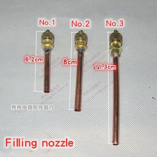 Refrigerator filling nozzle check valve filling nozzle check valve filling type