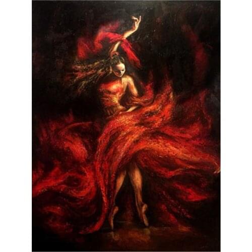 Woman Dance DIY Cross Stitch Embroidery 11CT Kits Craft Needlework Set Cotton Thread Printed Canvas Home Decoration On Sell