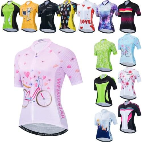 Womens Cycling Jersey Maillot Ciclismo Summer Bike Shirts Road MTB Bicycle Jackets Racing Tops Cycle Wear Breathable S-3XL