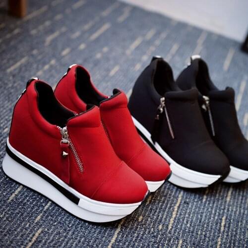 2021 Women Wedges Boots Platform Shoes Slip On Ankle Boots Fashion Casual Lightweight Comfortable Breathable Walking Shoes