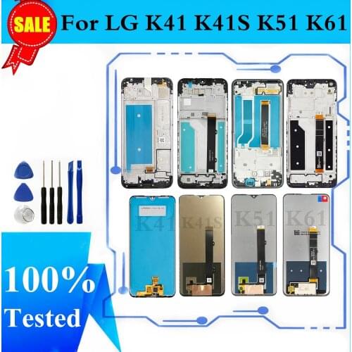 LCD For LG K41 S K51 Display K61 LCD Display Touch Screen Digitizer Assembly For LG K410 Screen Replacement K500 Q630 With Frame