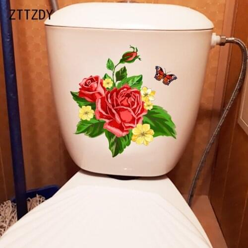 ZTTZDY 22.7CM×23.7CM Colorful Butterflies Flying Bedroom Wall Decor Home WC Toilet Stickers T2-0866