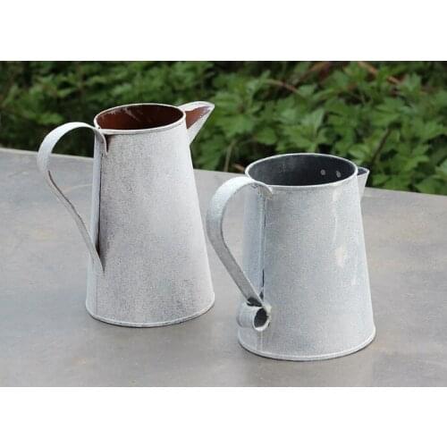1PC Zakka Home Gardening Watering Can Iron Ornaments Retro Old Metal Craft Flower Tin Vase JL 005