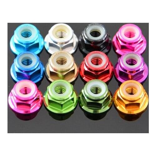 10pcs=5pair cw+ccw High Quality 6061 M5 Colourful Aluminum Flange Alloy Nylon Lock Nut for emax R2205 2205 motor