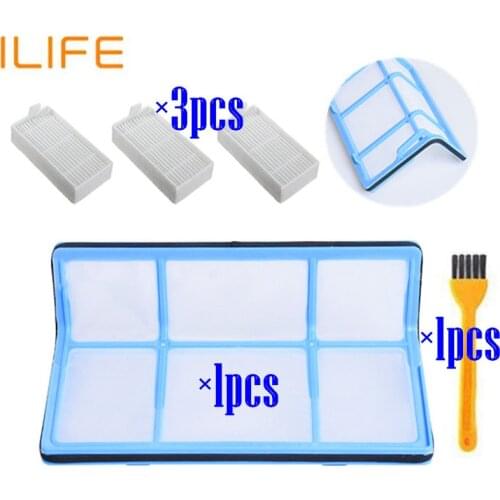 1xPrimary filter+3x Efficient Hepa Filter for chuwi ilife v5 v5s V3 V3s v5 pro V50 V55 x5 robot vacuum cleaner Parts
