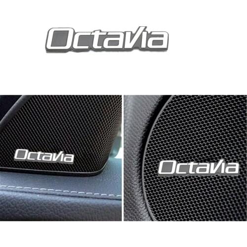 3D Car Styling Sticker Aluminum Emblem interior Speaker audio Badge for Skoda Octavia A5 A7 Fabia Superb