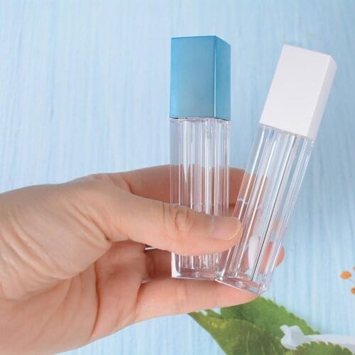 5.5ml Square Empty Plastic Lip Gloss Tube Refillable Lip Balm Bottle Reusable Sample Container For Lipstick Cosmetic