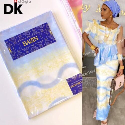 5 Yards African Lace Fabric 2021 High Quality Lace Ankara Senegal Basin Riche Gextczer Sewing For Pinting Bazin Tissu Material