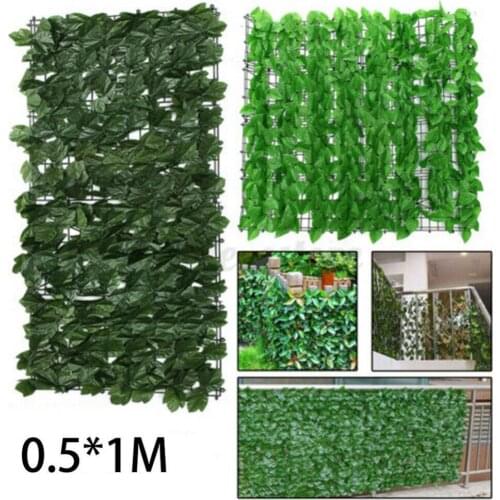 50x100cm Artificial Leaf high simulation high gloss Roll Privacy Screen Hedge Wall Fence Balcony Decor