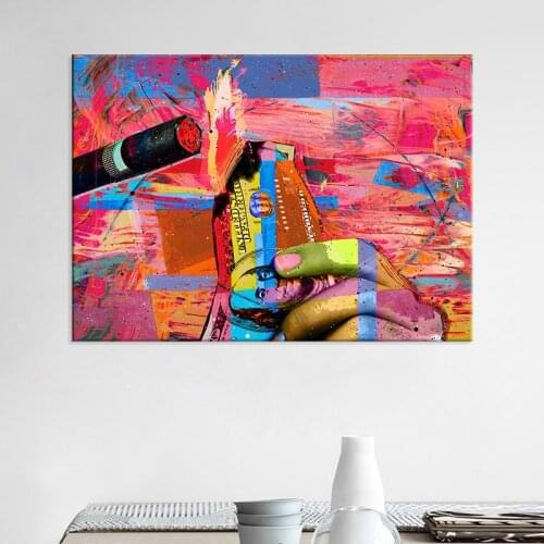 Abstract Creative Colorful Lipstick Cigarette Decorative Painting Entrance Bedroom Painting Art Murals Posters Prints Home Decor