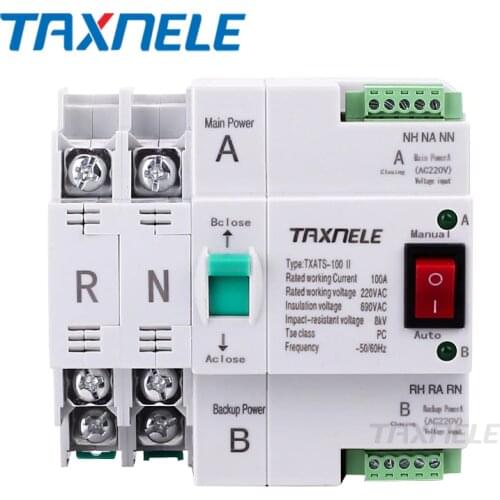 MCB type Dual Power Automatic transfer switch 2P 4P 100A ATS Circuit Breaker Electrical Switch