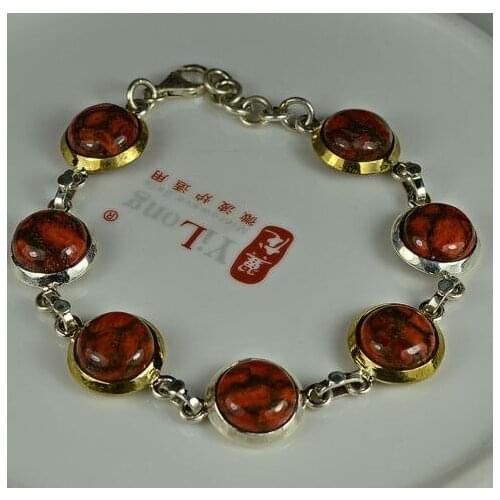 Hand Made Genuine RED Tiger EYE Bracelet 100% 925 Sterling Silver BR0060