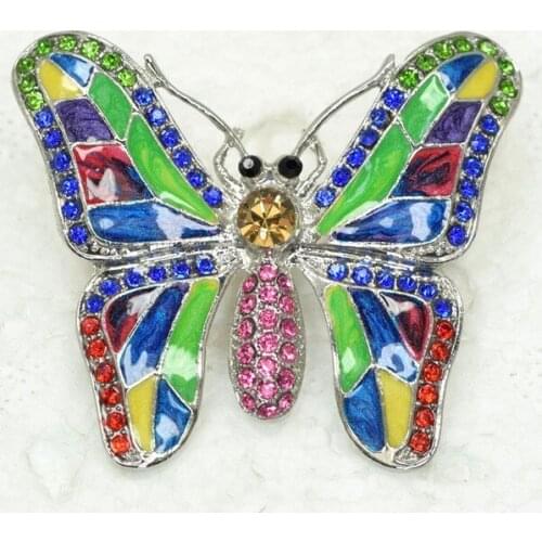 Butterfly Brooch Colourful Rhinestone Enamel Pin brooches C364 E