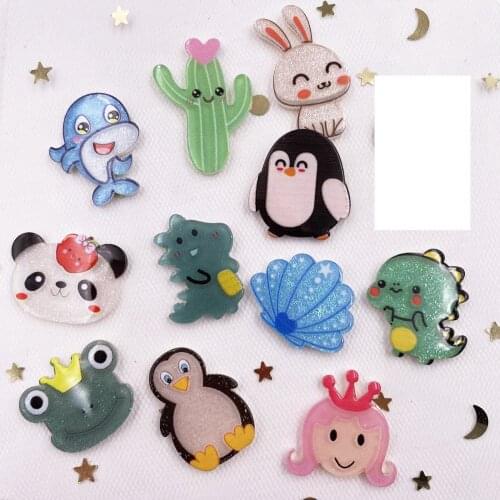 Childrens Clip Accessories Glitter Colorful Mixed combination Flatback Plastic Sheet plane Miniature Pattern Home Decor Craft