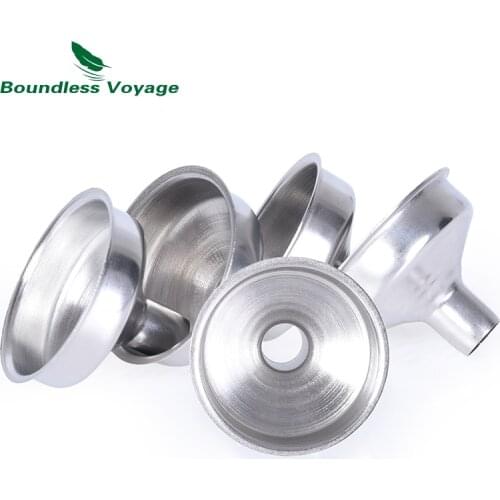Boundless Voyage 5pcs/lot Kitchen Hip Flask Stainless Steel Funnel set for Pouring Liquid Fluid Dry Ingredients Powder 8mm