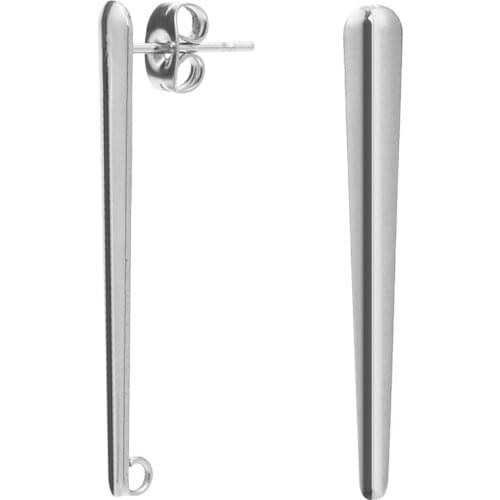 Nice stainless steel Earring Stud Posts with Open Jump Ring 35x4mm Findings
