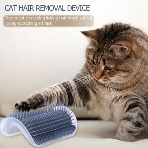 Cat Scratcher Hair Removal Brush Cat Massage Comb Kitten Self Grooming Scratcher Wall Corner Brush Hair Remover