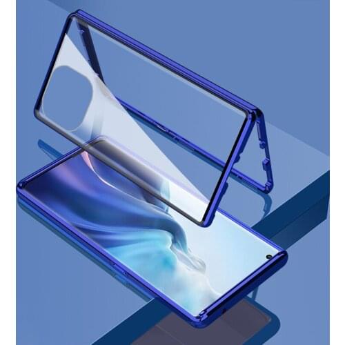 Magnetic Metal Case for Xiaomi Mi 11 Ultra 11i 10T Lite Luxury Double Side Tempered Glass Clear Case for Xiaomi Mi 11 Pro Funda