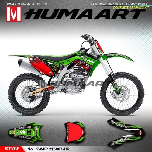 HUMAART Dirt Bike Graphics Waterproof Stickers Kit for KX450F KXF450 KXF 450 2012 2013 2014 2015