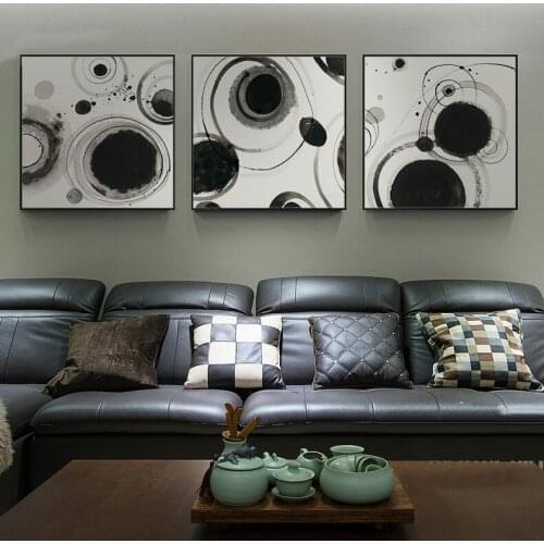 New Chinese Black and White Ink Liquid Diffusion Trajectory Canvas Painting Art Abstract Print Poster Picture Wall Home Decor