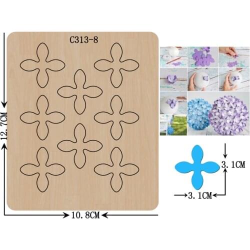 New Flowers Wooden die Scrapbooking C-313-8 Cutting Dies for common die cutting machines on the market