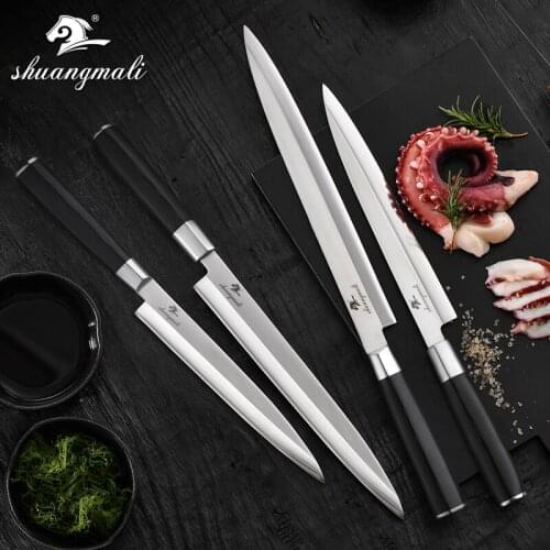 Japanese Cooking Sashimi Knife 5Cr15MoV Stainless Steel Deba Filleting Knives Yanagiba Cleaver Salmon Fish Slicing Sushi Knife