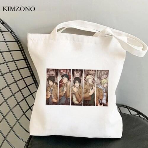 Attack on Titan shopping bag recycle bag eco cotton shopper bolsa bag cloth reciclaje ecobag custom
