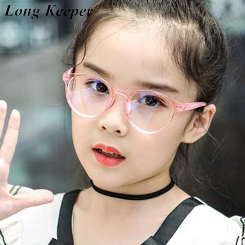 2020 New Anti Blue Light Glasses Kids Boys Girls Fashion Round Computer Transparent Eyeglasses Children Optical Frame Eyeware