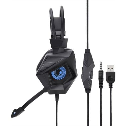 New G15 RGB Wired Headphone Luminous Head-Mounted Gaming Headset For Computer Mobile Game Headset-Black