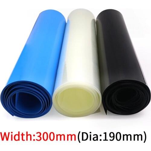 Width 300mm PVC Heat Shrink Tube Dia 190mm Lithium Battery Insulated Film Wrap Protection Case Pack Wire Cable Sleeve Colorful