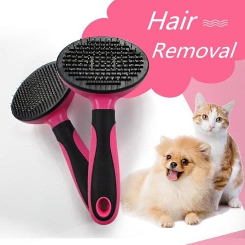 Pet Dog Comb For Hair Removal Auto Fur Cleaning Brush Cat Grooming Combs Tool Non-slip Soft Handle Pets Supplier Original Box