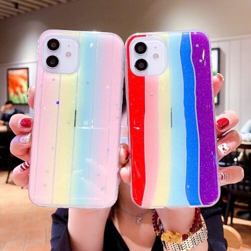 LOVECOM Colorful Rainbow Phone Case For Samsung S20 FE S10 S8 S9 Plus A51 A71 A31 A02S A31 A50 A21S A12 Note 20 10 Soft Cover