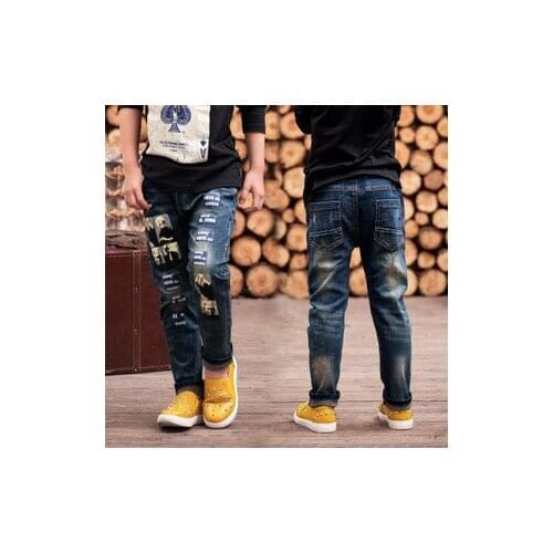 Retail High quality autumn kids pants boys girls baby jeans children jeans for boys casual denim pants 3-14Y toddler clothing