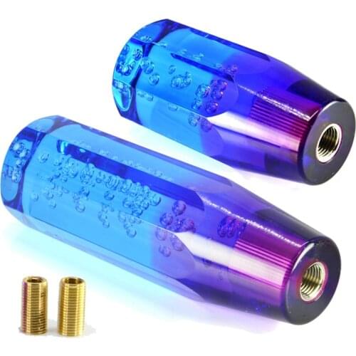 Car Manual Shift Knob Gear Shifter Head Shift Knob Stick Crystal Transparent Bubble Purple Blue Throw Gear Shifter 10cm 15cm