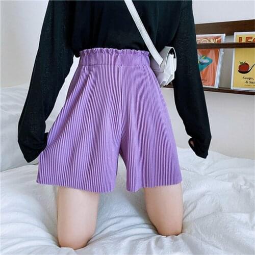 Fashion Summer Women High Waist Shorts Solid Elegant Casual Short Pants Candy Color Streetwear Loose Shorts Plus Size 6XL 7XL