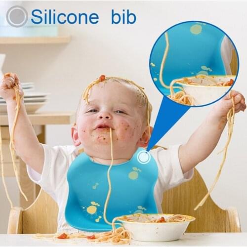 Baby Saliva Towel Newborn Infant Soild Color Aprons Smock for Kids Boys Girls Bibs Baby Bibs Waterproof Silicone Feeding Bibs
