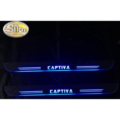SNCN 4PCS Car LED Door Sill For Chevrolet Captiva 2011 - 2018 Ultra-thin Acrylic Dynamic LED Welcome Light Scuff Plate Pedal