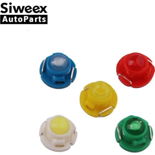 Super Bright 10pcs T4.7 Car LED COB 1 SMD Dashboard Winding Bulbs 12V Warning Indicator Interior Light Neo Wedge